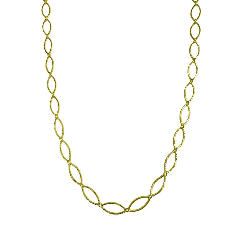 Collar Choker Ovalado Enchapado Oro 18K-0