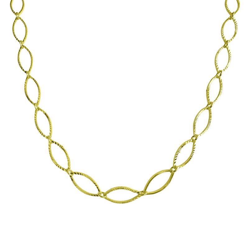 Collar Choker Ovalado Enchapado Oro 18K-2