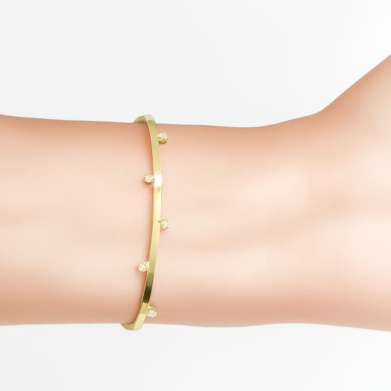 Pulsera Esclava Constanza 4 Circones Enchapado Oro 18K-2