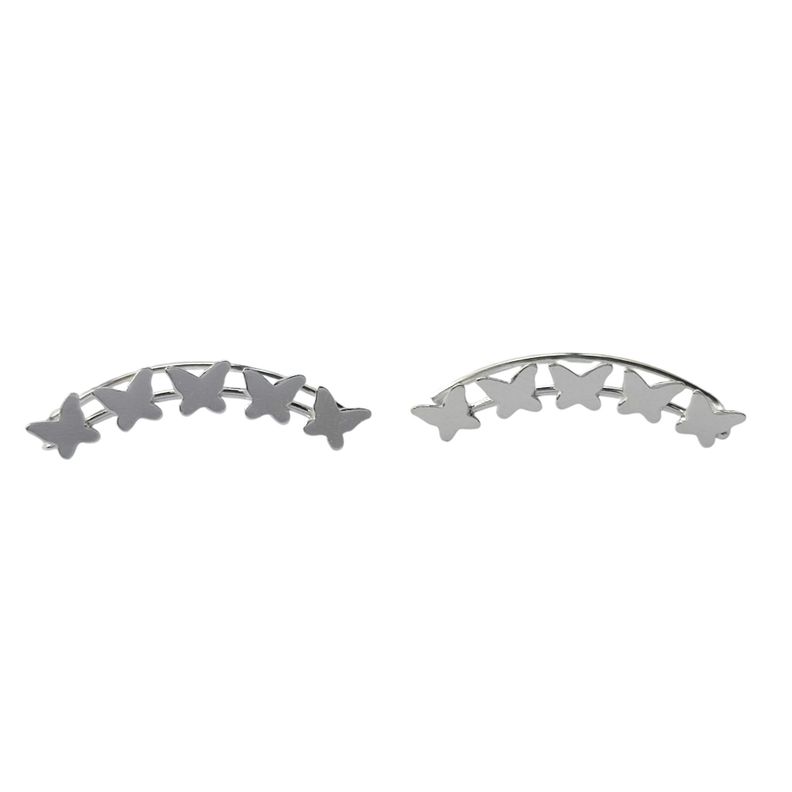 Aros Trepadores Mariposas Plata Fina 925-0