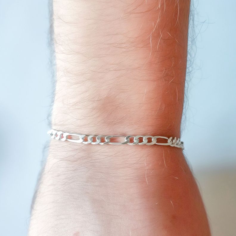 Pulsera Eslabón Grueso Hombre Plata Fina 925-3