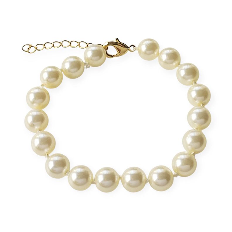 Pulsera Perlas Shellpearl 8mm Enchapado Oro 18K-0