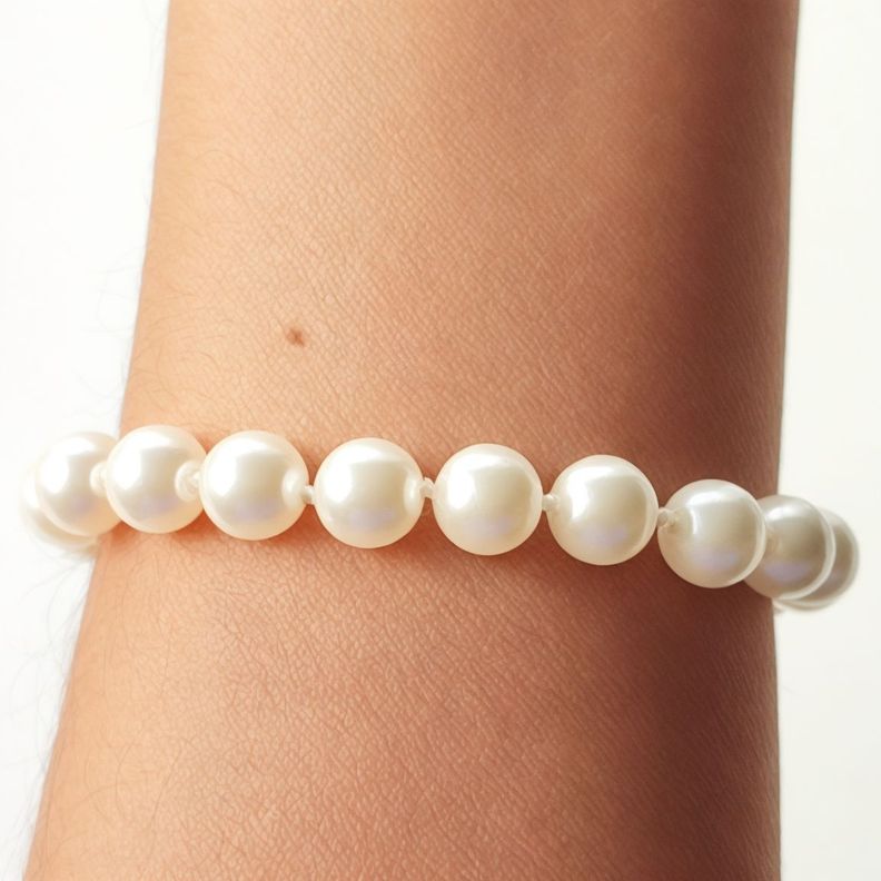Pulsera Perlas Shellpearl 8mm Enchapado Oro 18K-2