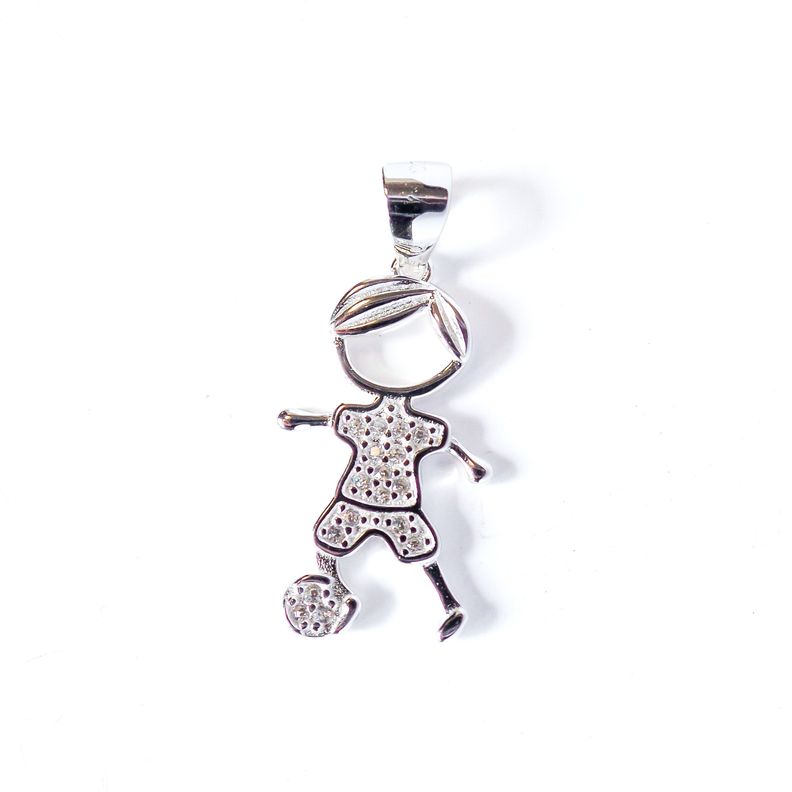 Colgante Nino Pelota Circon Plata Fina 925