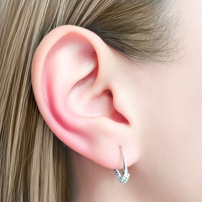 Aros Argolla Mini Bolita 14mm Plata Fina 925-1