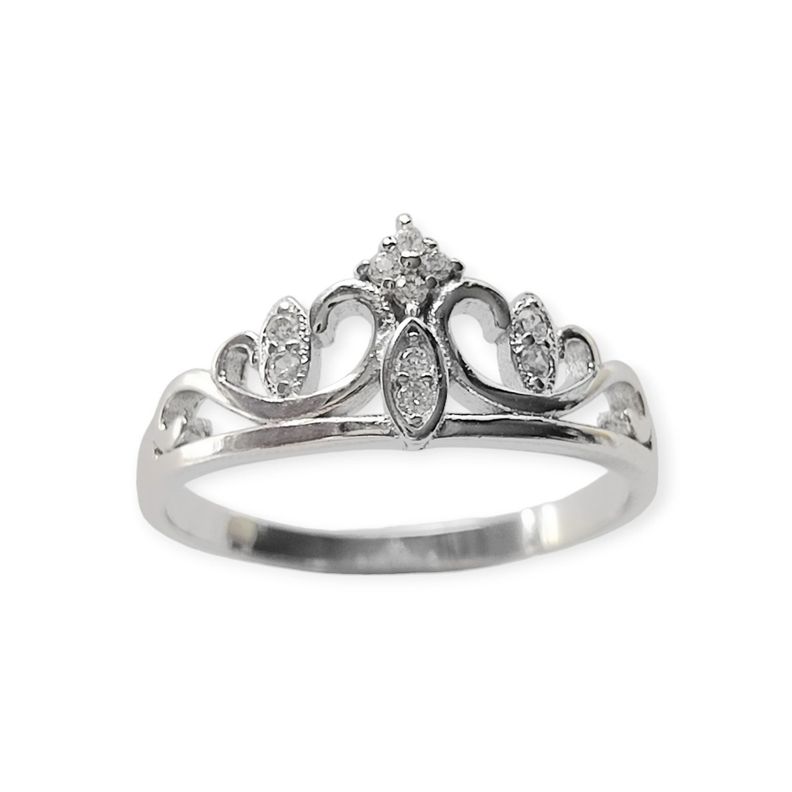Anillo Circón Corona Plata Fina 925-0