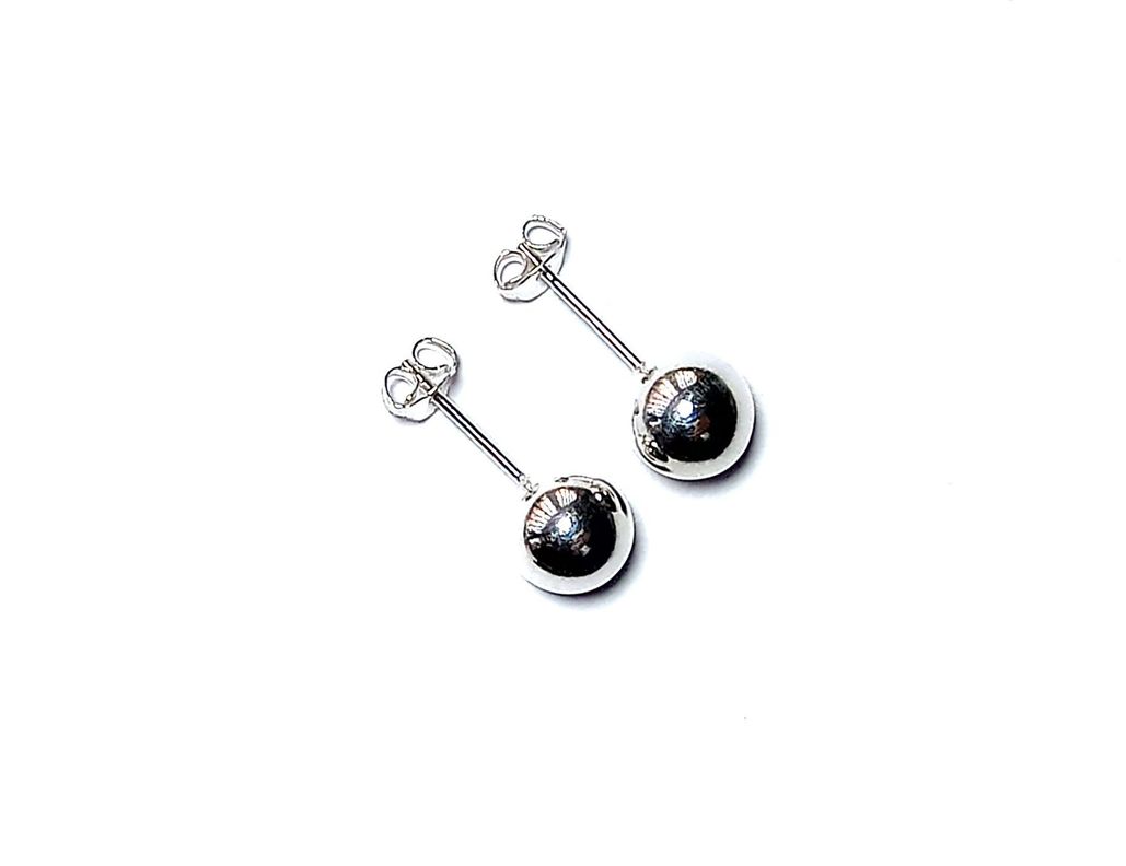Aros Bola 8mm Plata Fina 925