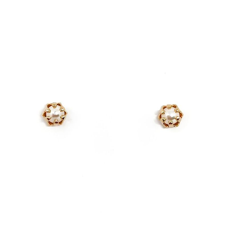 Aros Mini Perla 3mm Enchapado Oro 18K-1