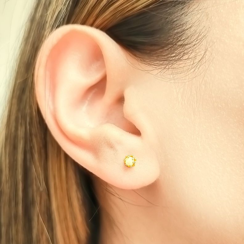 Aros Mini Perla 3mm Enchapado Oro 18K-3