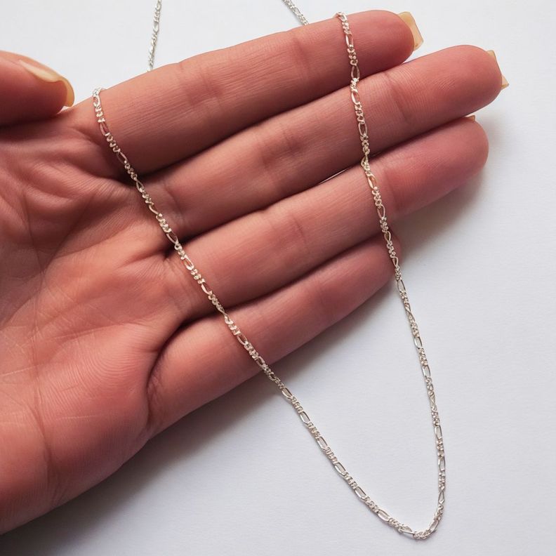 Cadena Eslabón Fino 45cm Plata Fina 925-1