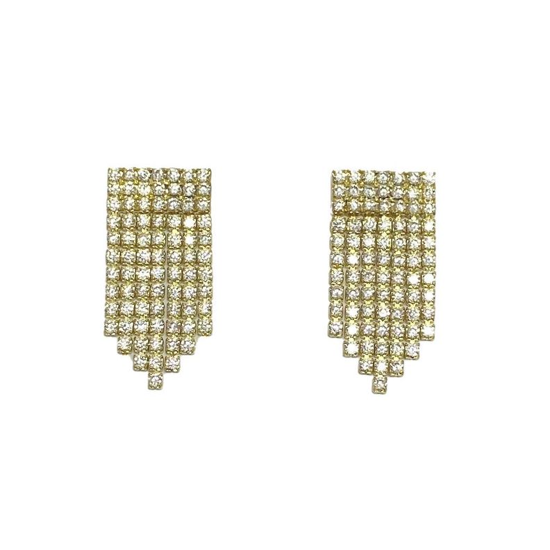 Aros Fiestas Circón Enchapado Oro 18K-0