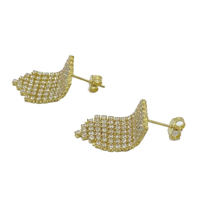 Aros Fiestas Circón Enchapado Oro 18K-1