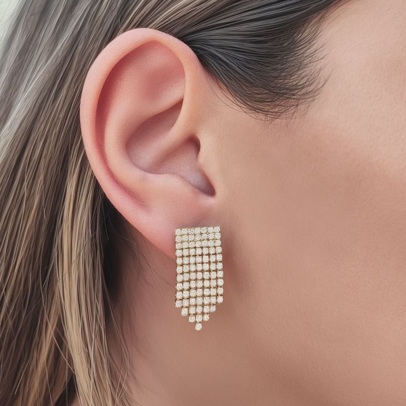Aros Fiestas Circón Enchapado Oro 18K-2