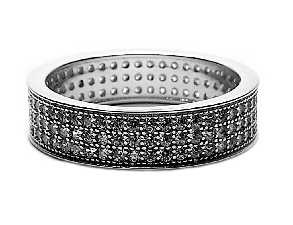 Anillo Circón Cintillo Plata Fina 925-0