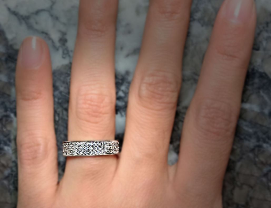Anillo Circón Cintillo Plata Fina 925-1
