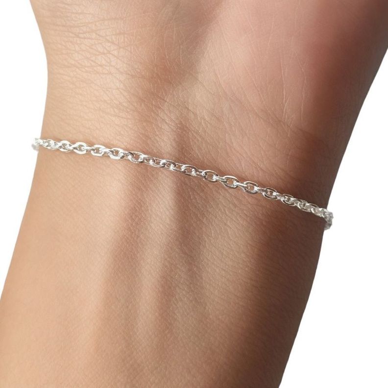 Pulsera Eslabón Limado 19cm Plata Fina 925-2
