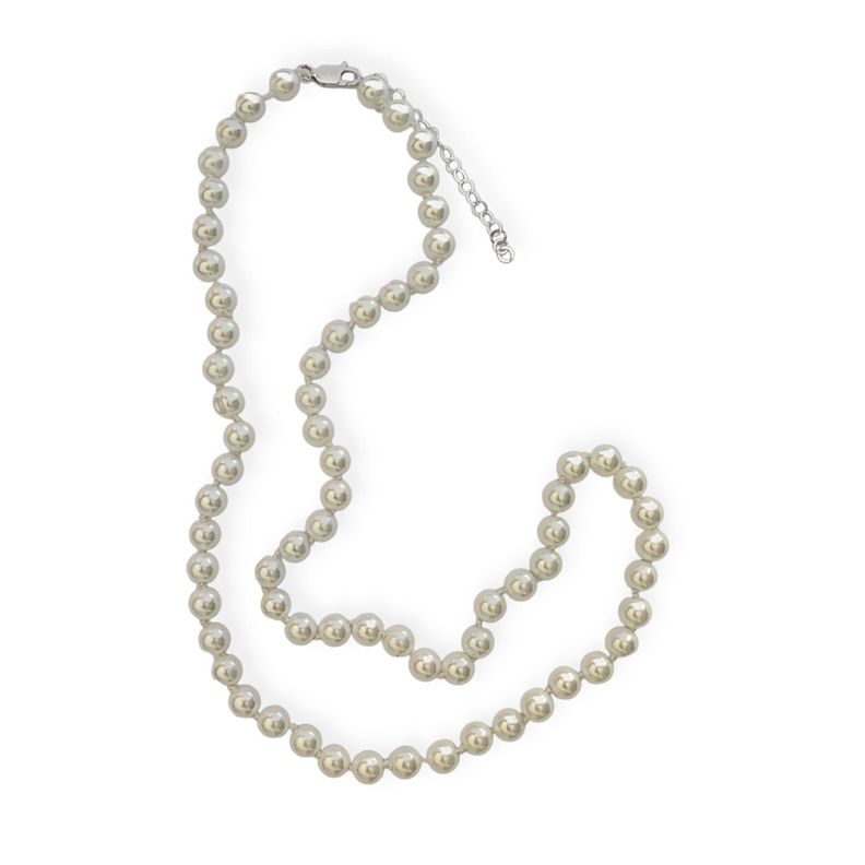 Collar Perlas Shellpearl Nudo 6mm Plata Fina 925-1