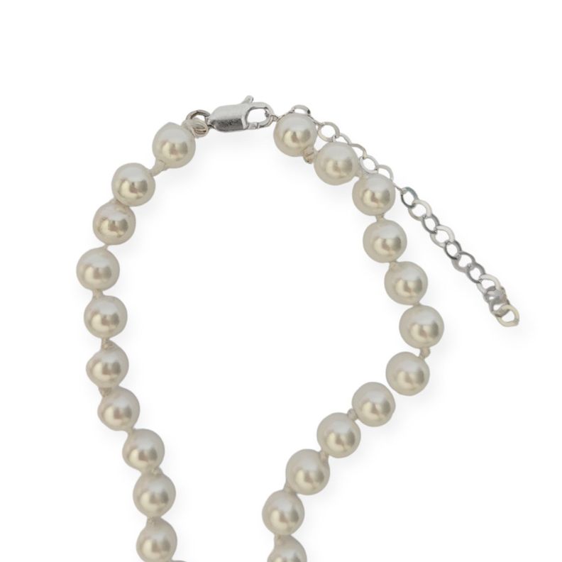 Collar Perlas Shellpearl Nudo 6mm Plata Fina 925-2