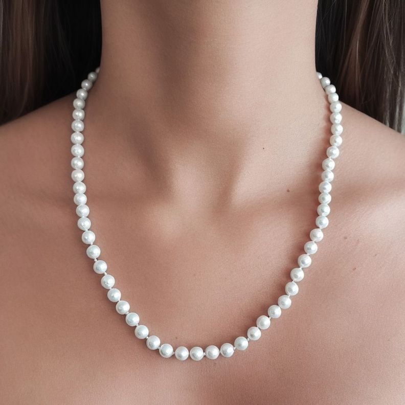 Collar Perlas Shellpearl Nudo 6mm Plata Fina 925-3