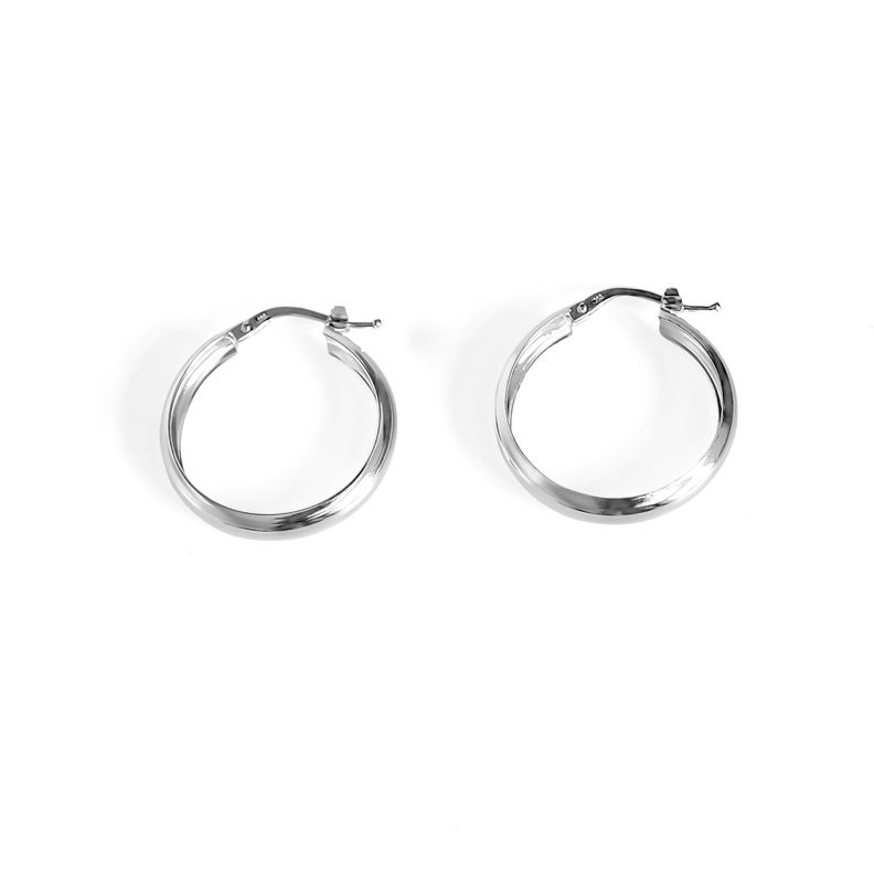 Aros Argolla Bisagra 23mm Plata Fina 925-0