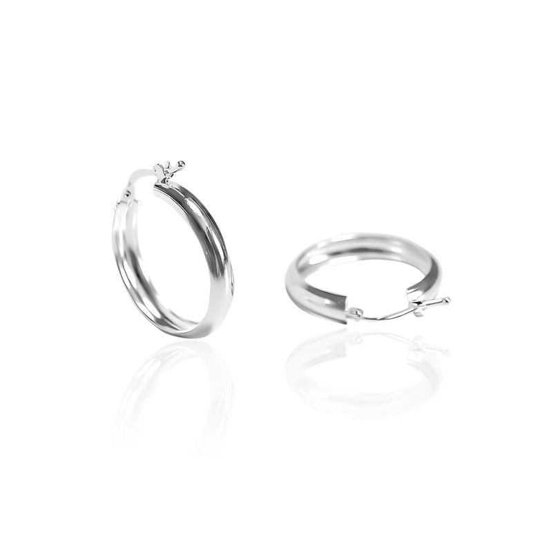 Aros Argolla Bisagra 23mm Plata Fina 925-1