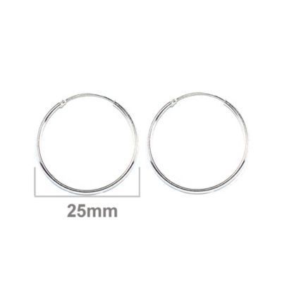 Aros Argolla 25mm Plata Fina 925-1