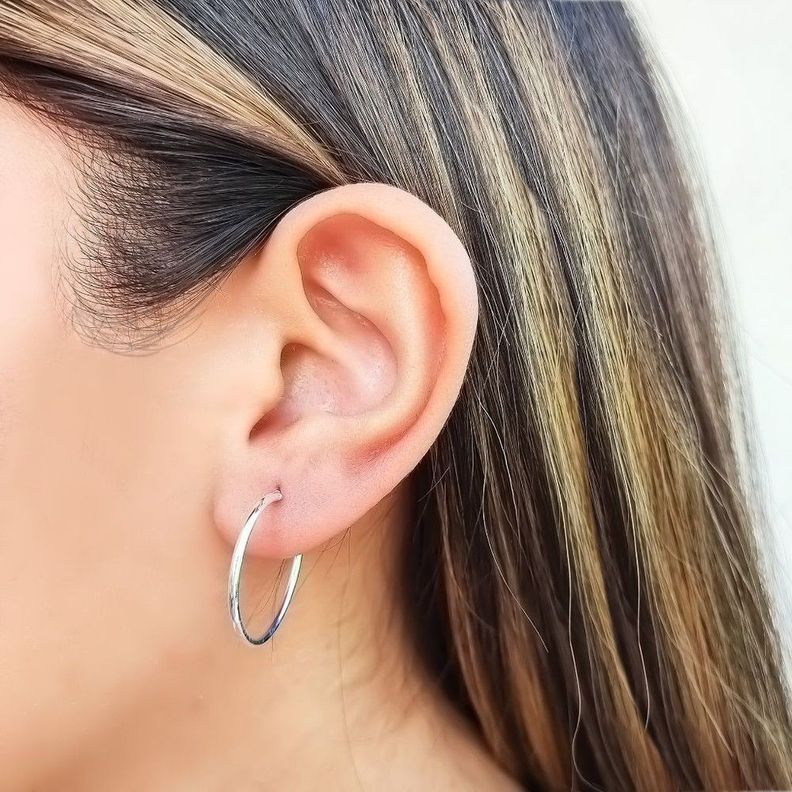 Aros Argolla 25mm Plata Fina 925-2