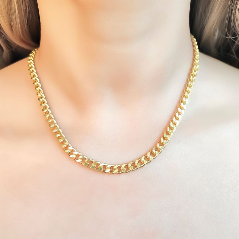 Cadena Grumet Grueso Enchapado Oro 18K -2
