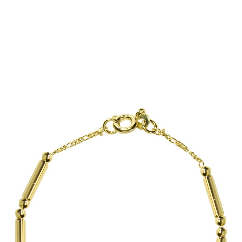 Pulsera Cadena Eslabón Tubo Cruz Enchapado Oro 18k -2
