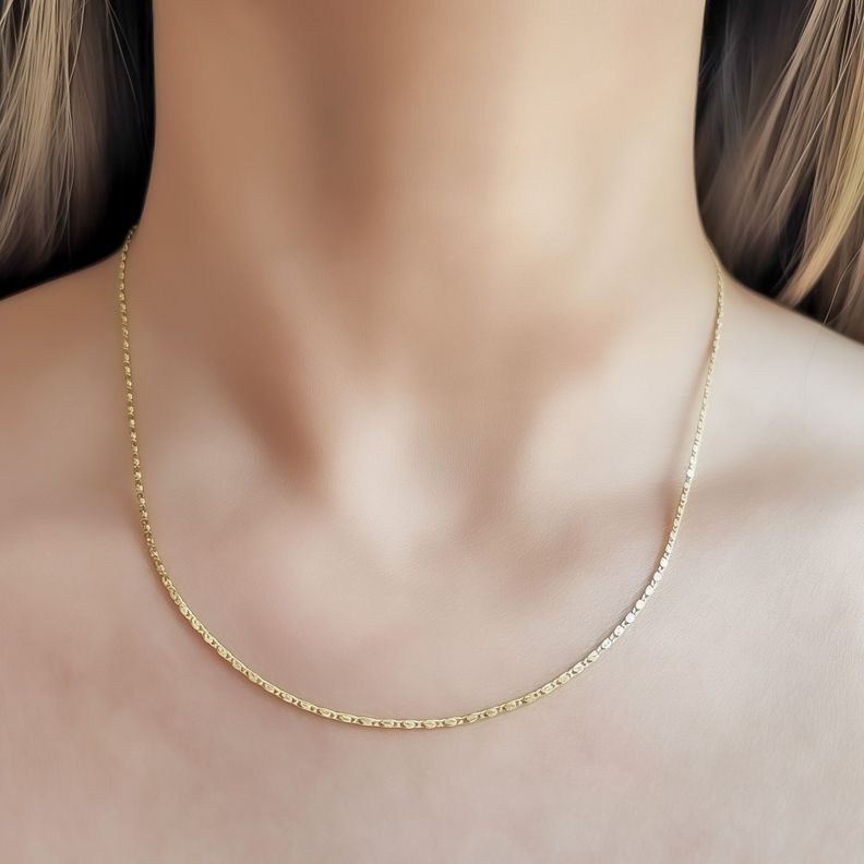 Cadena Elsa Plano Enchapado Oro 18K-1