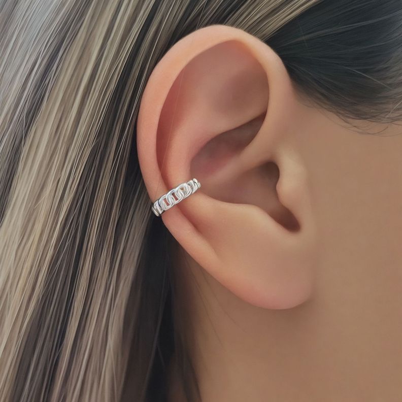 Aro Ear Cuff Grumet Plata Fina 925-1