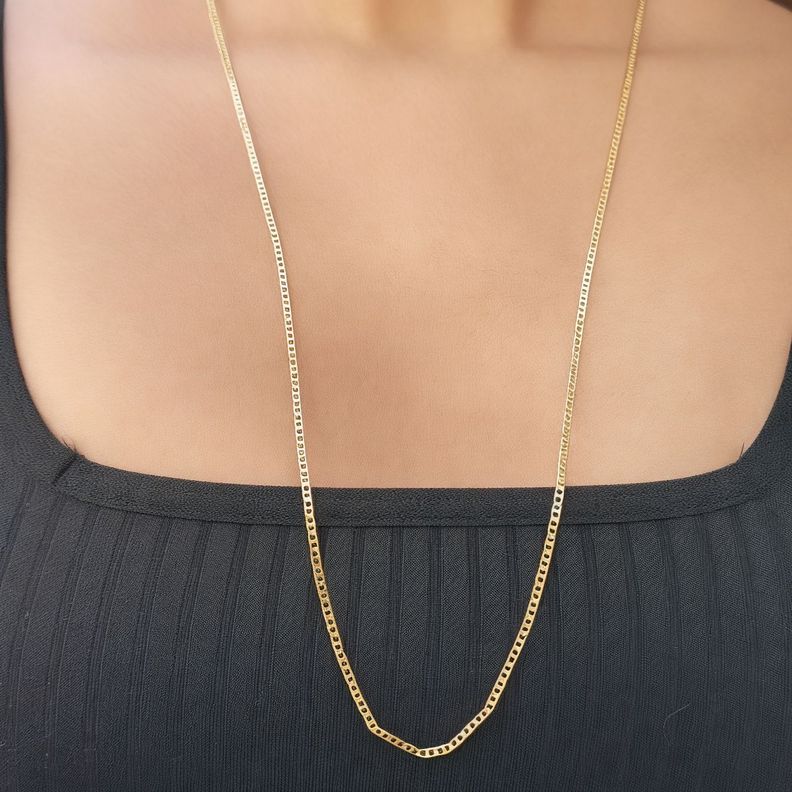 Cadena Chadi Eslabón Plano Enchapado Oro 18K-1