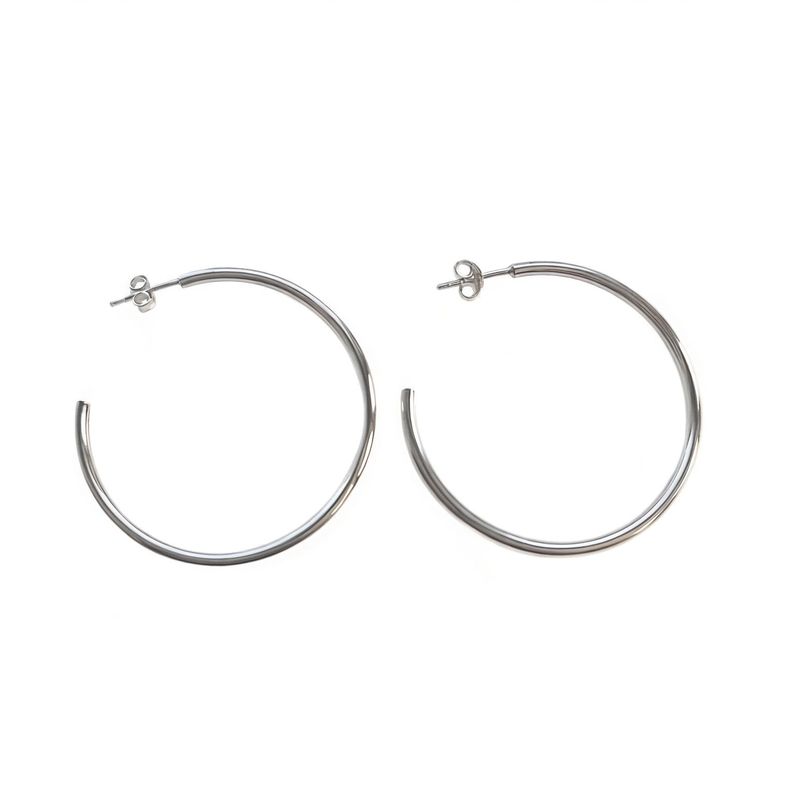 Aros Argolla Jimena 40mm Plata Fina 925-0