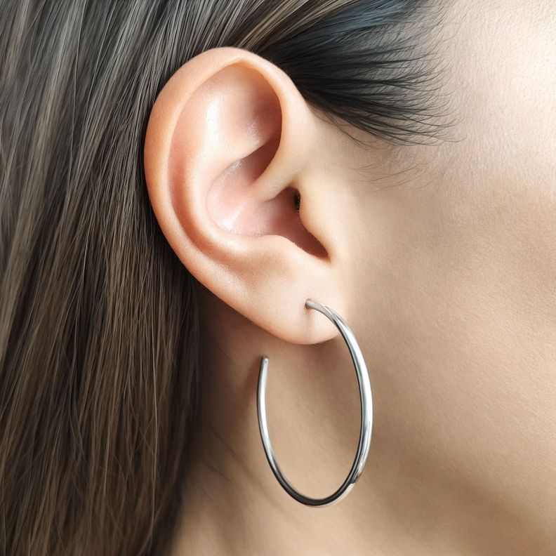Aros Argolla Jimena 40mm Plata Fina 925-2
