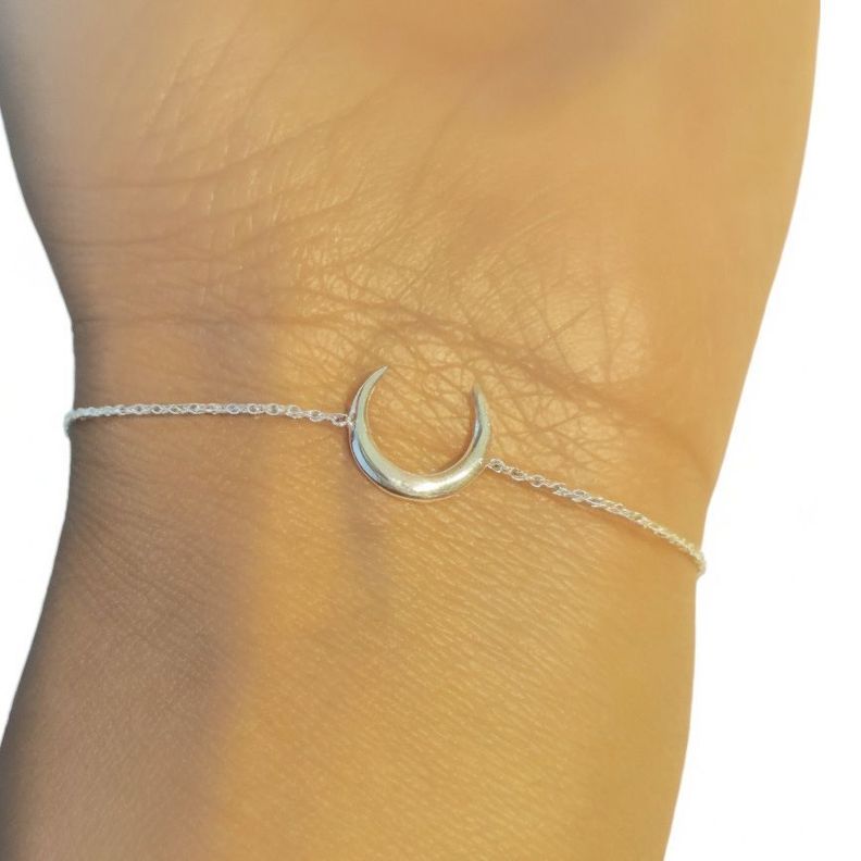 Pulsera Luna Invertida Plata Fina 925-2