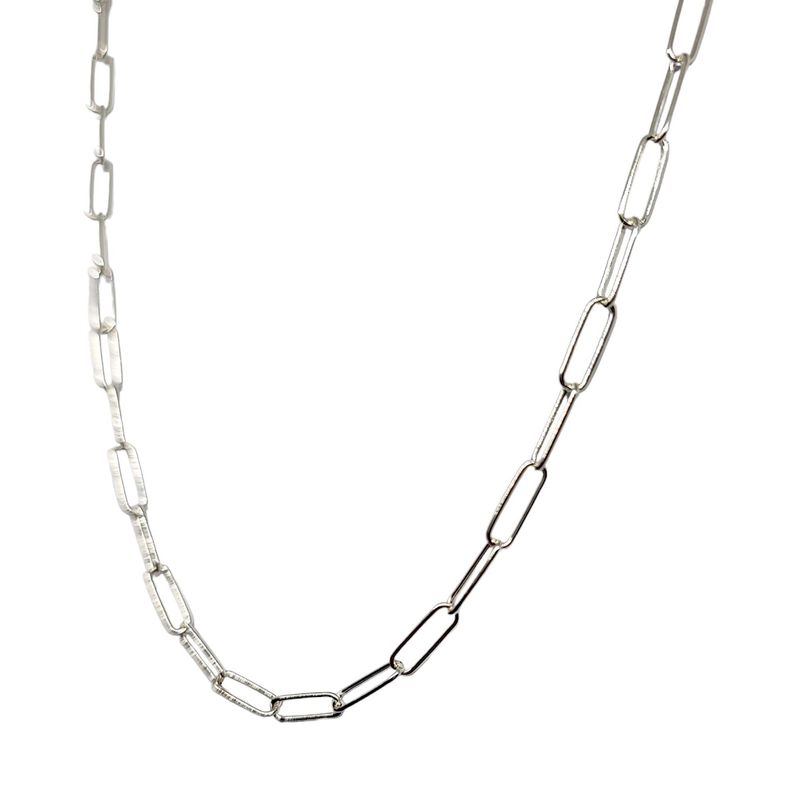 Cadena 45cm Eslabón Alargado 9x3mm Plata Fina 925-1