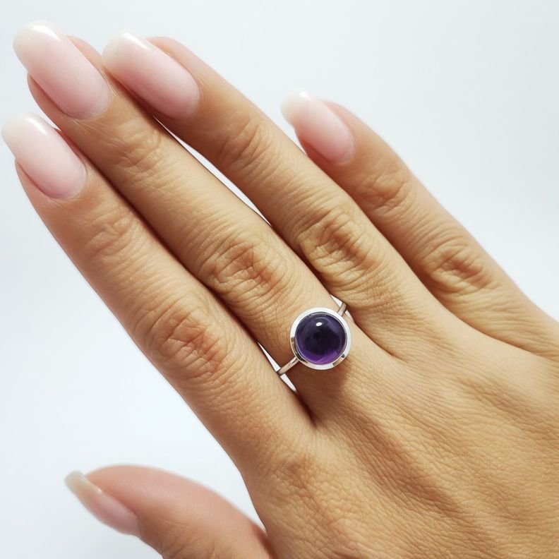 Anillo Shakti Amatista Plata Fina 925-4