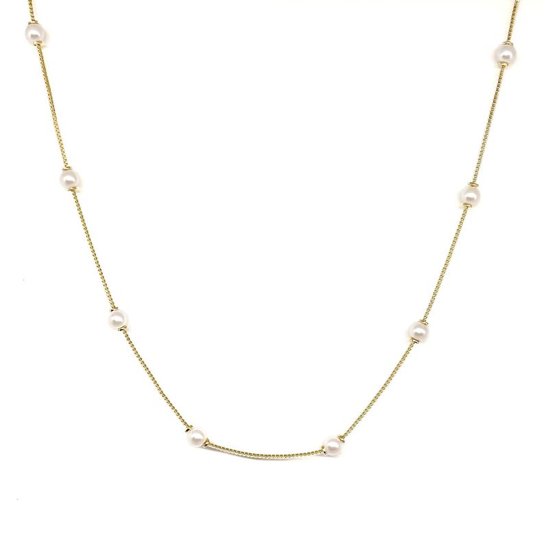 Collar Choker Bella Perla Enchapado Oro 18K-0