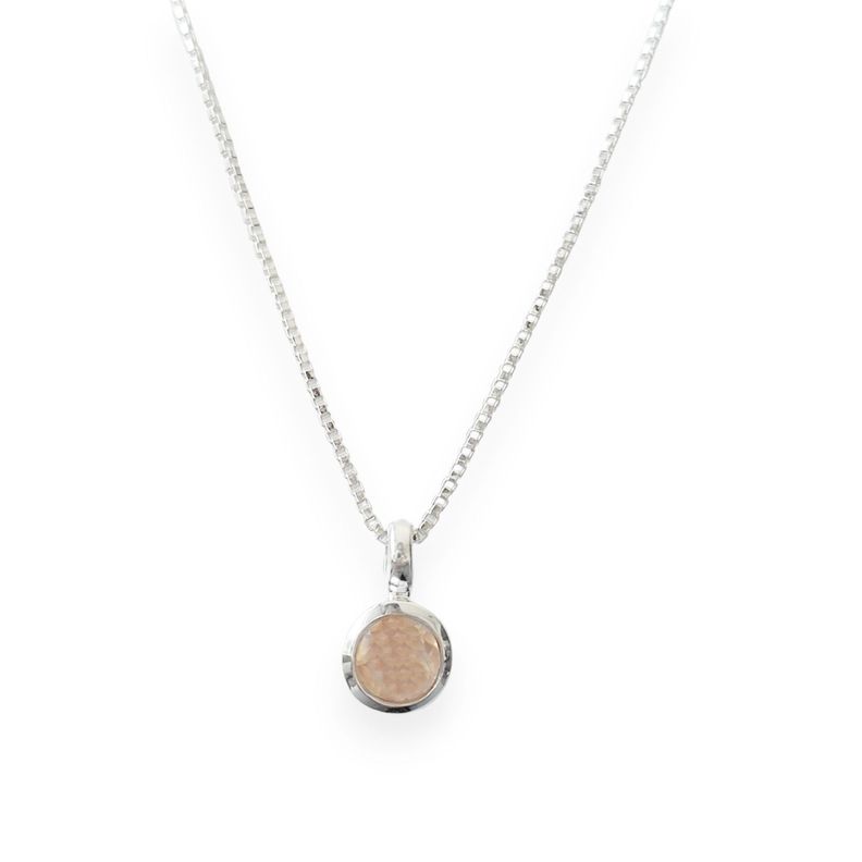Collar Naisha Cuarzo Rosa Plata Fina 925-0