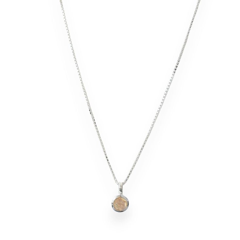 Collar Naisha Cuarzo Rosa Plata Fina 925-1