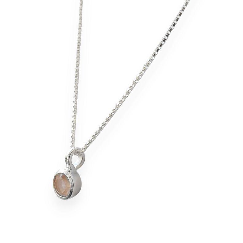 Collar Naisha Cuarzo Rosa Plata Fina 925-2