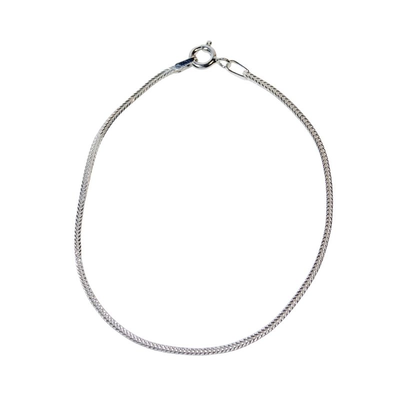 Pulsera Grumet Cuadrada Plata Fina 925-0