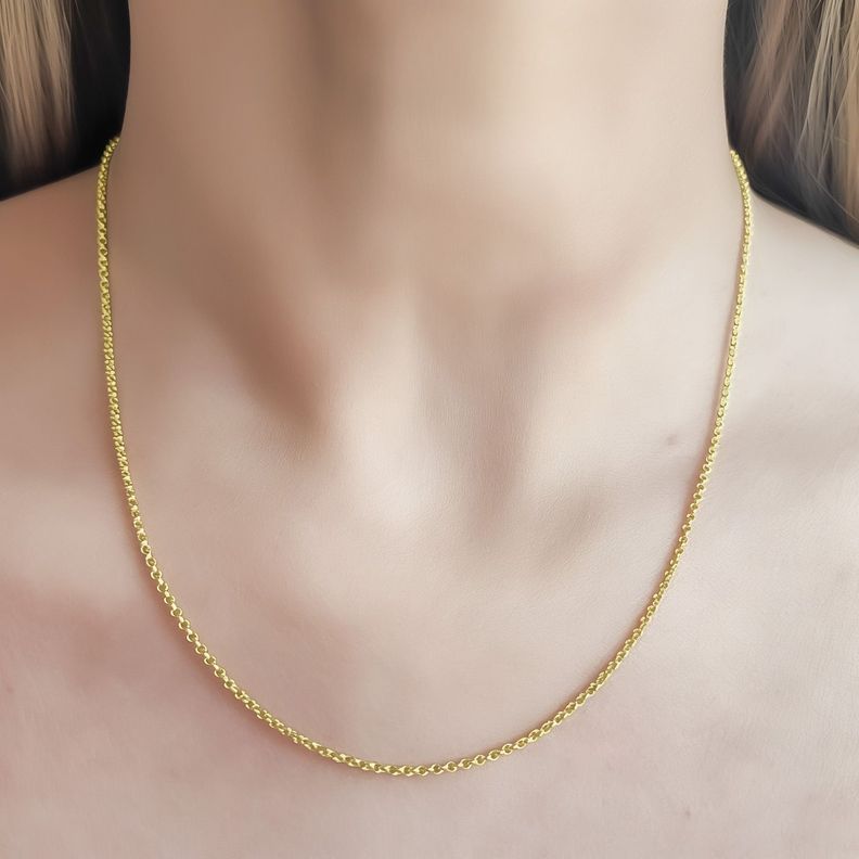 Cadena Rolo Fino Enchapado Oro 18K-1