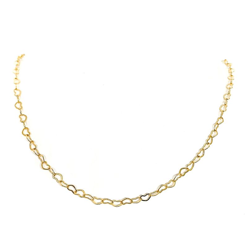 Cadena Corazones Finos Enchapado Oro 18K-0