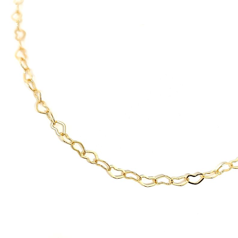 Cadena Corazones Finos Enchapado Oro 18K-1