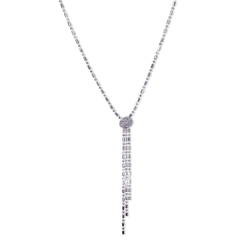 Collar Cadena Punto Coma y Colgante Disco Satinado Plata Fina 925-0