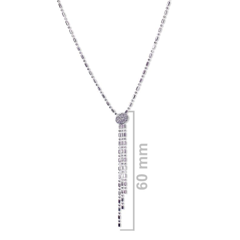 Collar Cadena Punto Coma y Colgante Disco Satinado Plata Fina 925-1