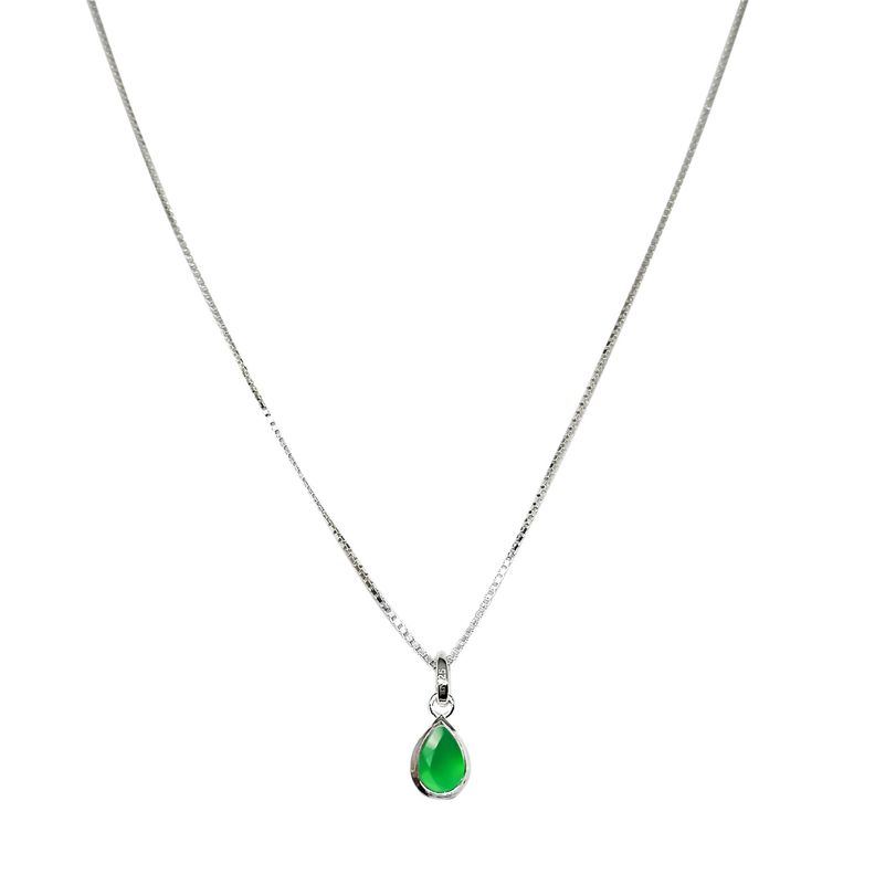 Collar Meena Gota Jade Plata Fina 925-0