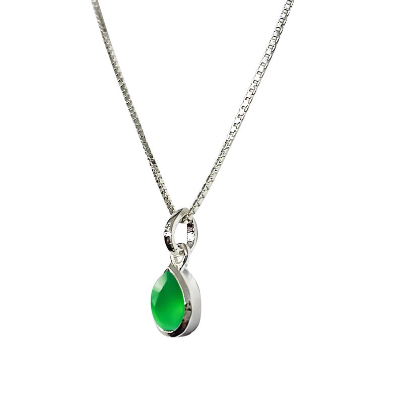 Collar Meena Gota Jade Plata Fina 925-1