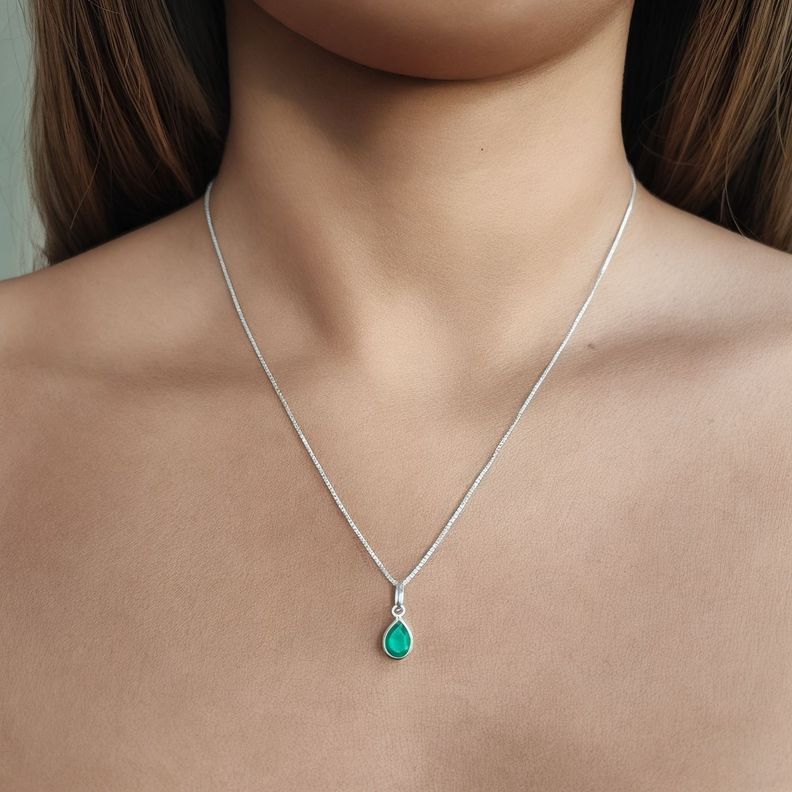 Collar Meena Gota Jade Plata Fina 925-2